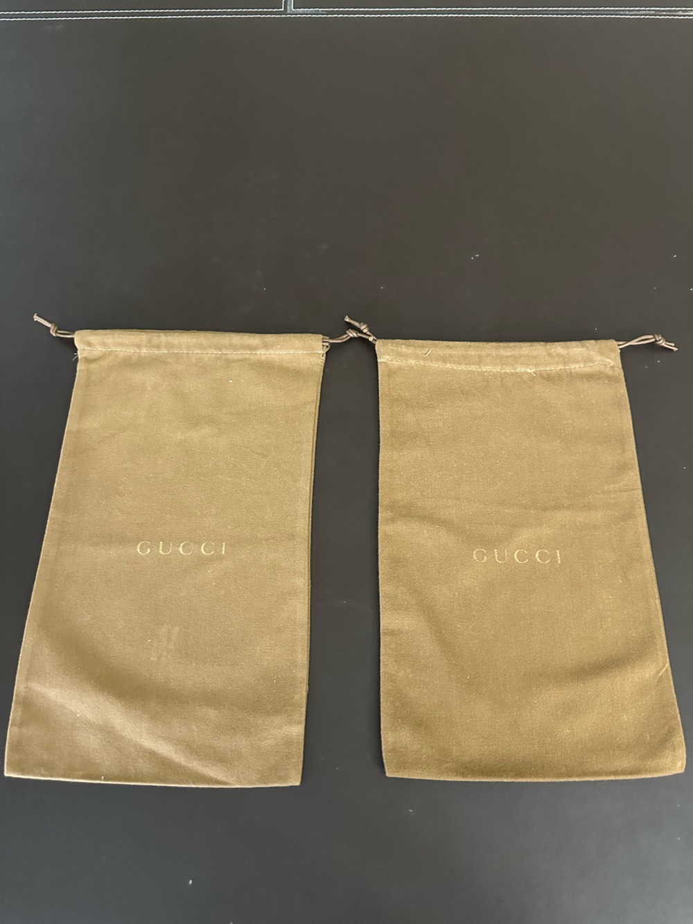 Gucci Olive Brown Drawstring Dust Bags - Pair